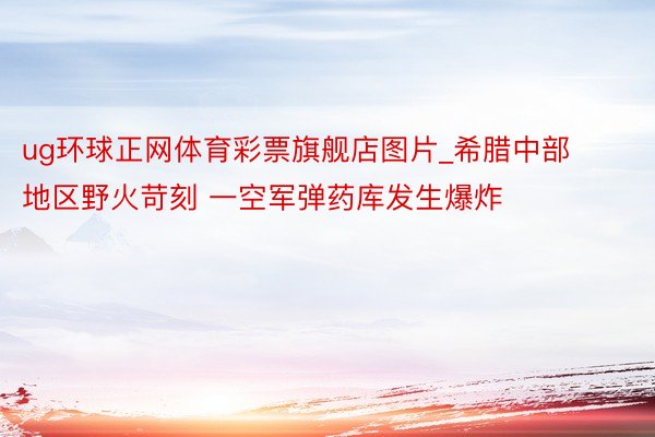 ug环球正网体育彩票旗舰店图片_希腊中部地区野火苛刻 一空军弹药库发生爆炸